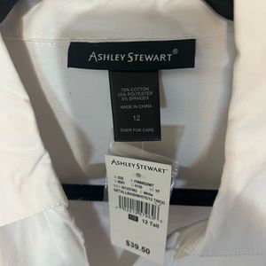 Ashley Stewart white button up shirt size 12 tall